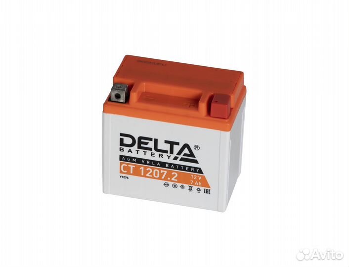 Мото аккумулятор Delta CT 1207.2 (12V/7Ah/130A)