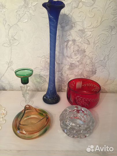 Винтаж ссср/цветное стекло.хрусталь Богеми