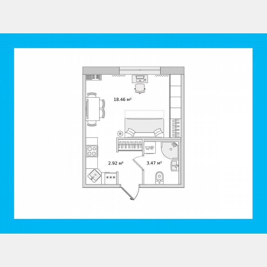 Квартира-студия, 26,2 м², 1/15 эт.