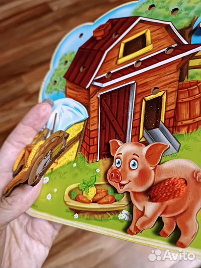 Игрушка деревянная шнуровка