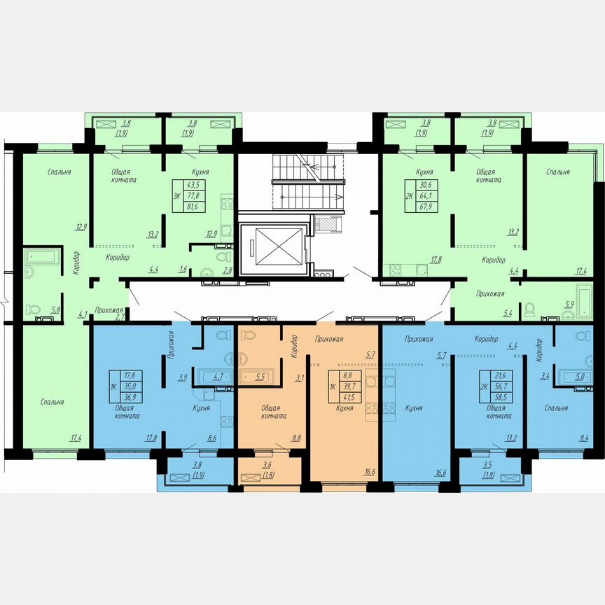 2-к. квартира, 67,9 м², 4/17 эт.