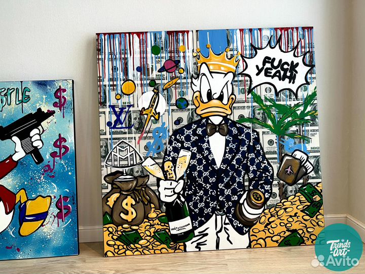 Семейная картина красками для интерьера в подарок