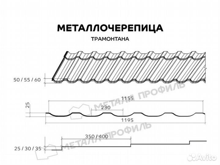 Металлочерепица Трамонтана Металл Профиль