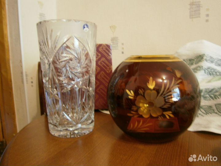 Вазы Чехия Богемия эксклюзив и Дятьково новые