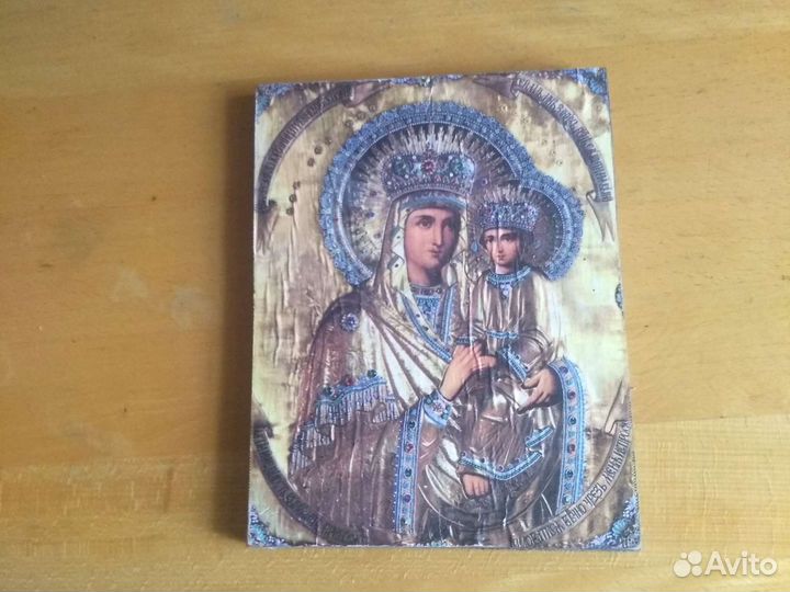 Старинная икона, более 130 лет, в родном киоте