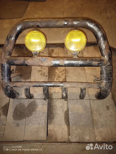 Кенгурятник с фарами противотуманными УАЗ