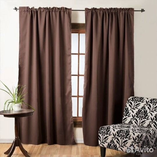 Шторы блэкаут (100 проц) медно-коричневые 2шт