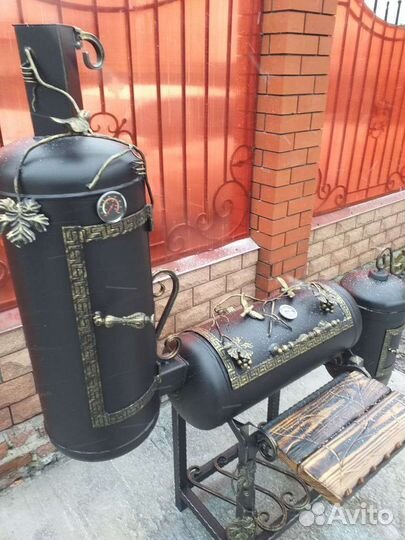 Коптильня-мангал, печь под казан