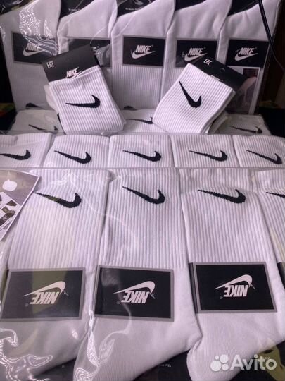Носки nike высокие белые