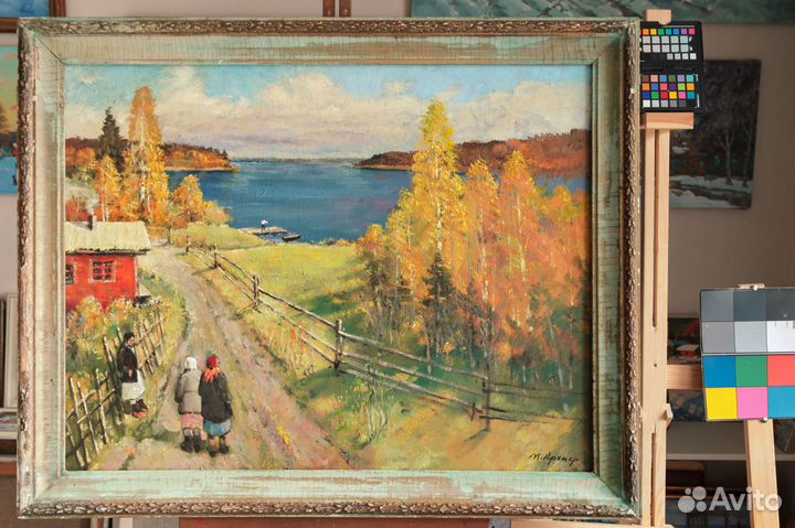 Картина Теплая осень над озером. Марк Кремер