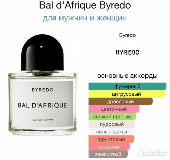 Byredo bal d afrique распив оригинал