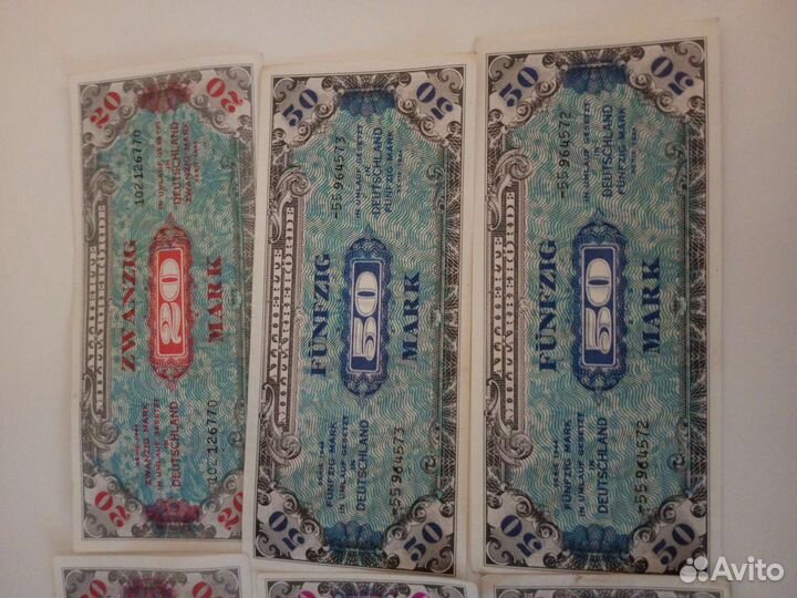 Банкноты оккупированной Союзниками Германии 1944 г