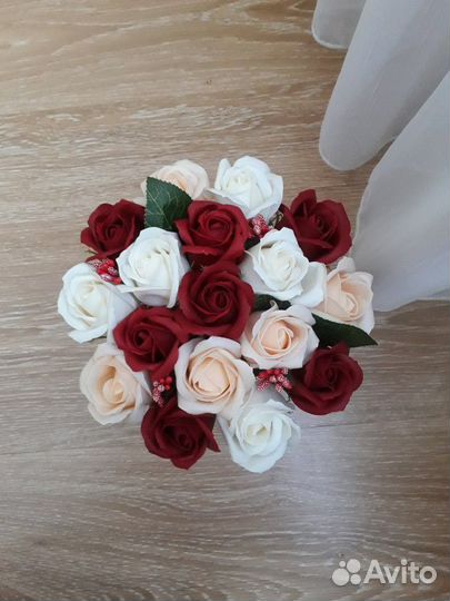 Букет из мыльных роз