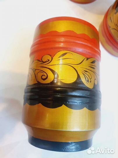 Деревянные стаканчики хохлома
