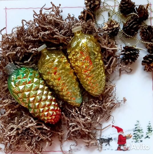 Елочная игрушка СССР шишка