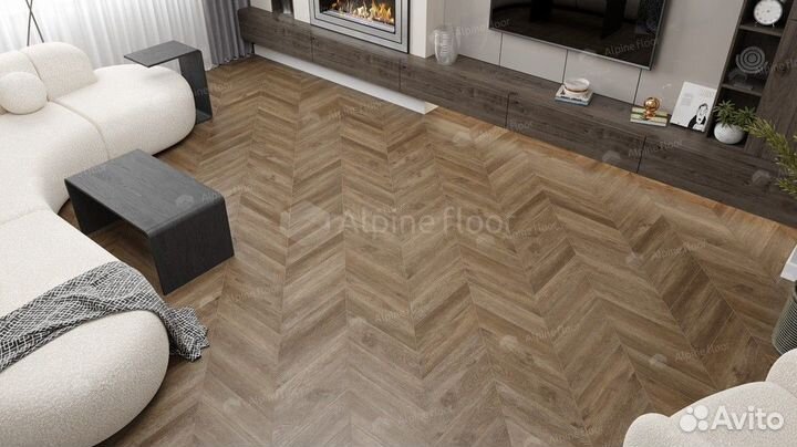 Каменно-полимерная плитка Alpine Floor Chevron Alp