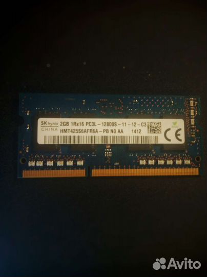 Оперативная память для ноутбука DDR3 ddr3l 2GB
