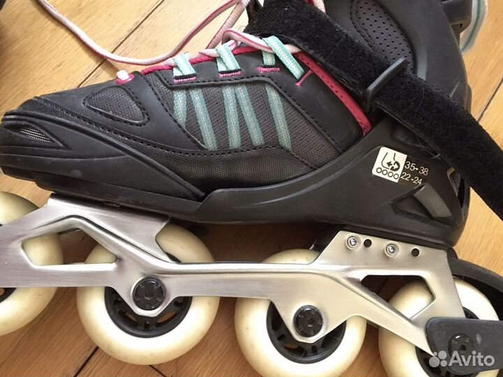 Ролики FIT 5 JR oxelo серый/розовый 35-38