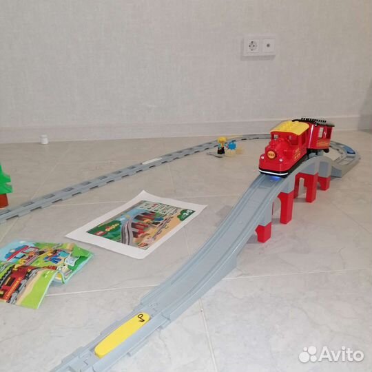 Lego duplo поезд на паровой тяге 10874 + мост