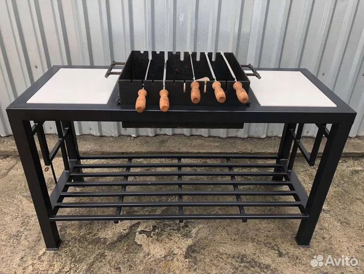 Мангал Лофт столешницы из камня металл жаровни 4 м