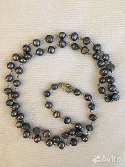 Комплиект ожерелье, серьги, браслет, 2 кольца