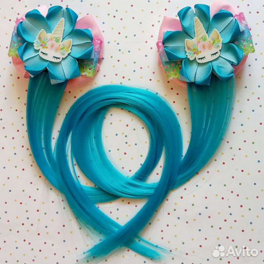 Банты с прядями ручной работы