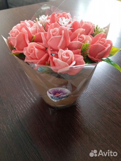 Букет из мыльных роз