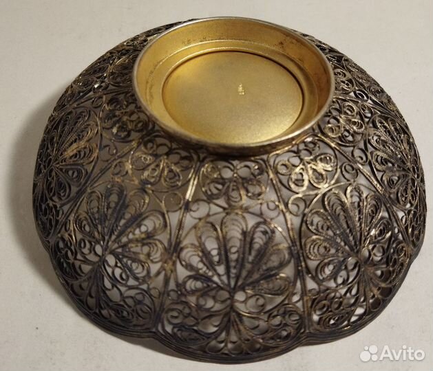 Конфетница. Скань. Мельхиор. Позолота.юммет. СССР