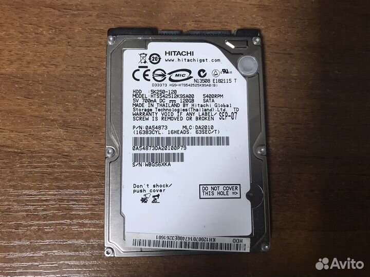 Жесткий диск 2.5 Hitachi 120,0 GB