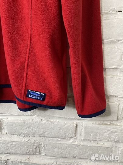 LL bean 1/3 ZIP fleece RED