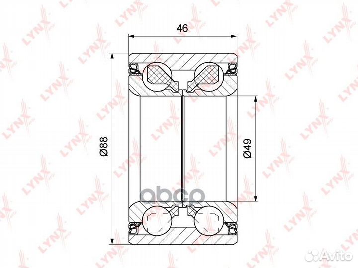 Подшипник ступ.MB W163 98-05 пер. WB-1172 lynxauto