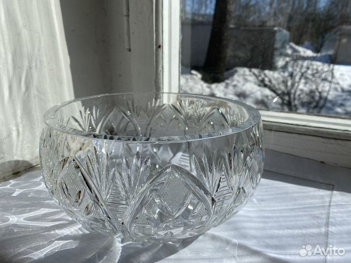 Ваза (салатник) из чешского хрусталя