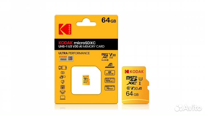 Карты памяти microsd 64Gb Kodak\SanDisk