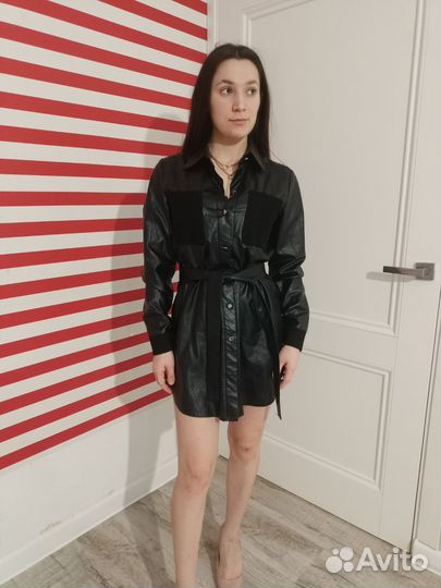 Кожаное платье женское 42размер
