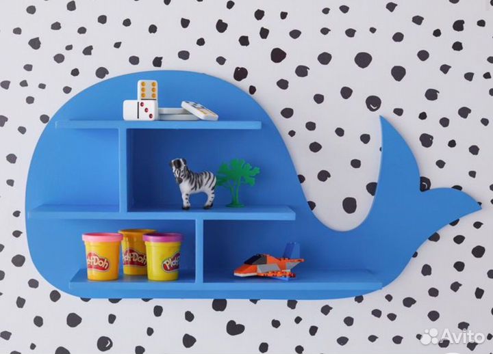 Полка стеллаж в детскую с животным