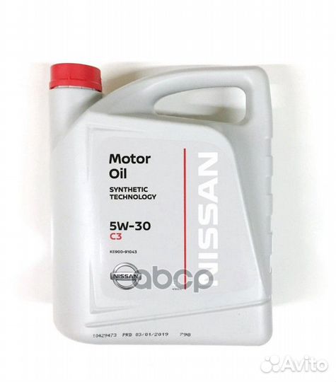 Масло моторное nissan 5W30 (5L) KE90091043 nissan