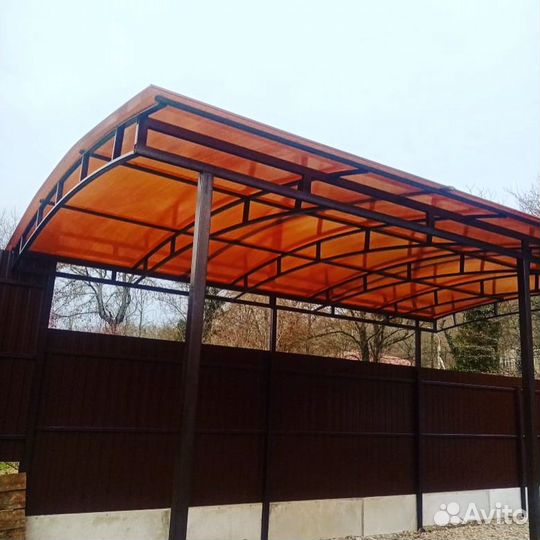Забор металлоконструкции навесы