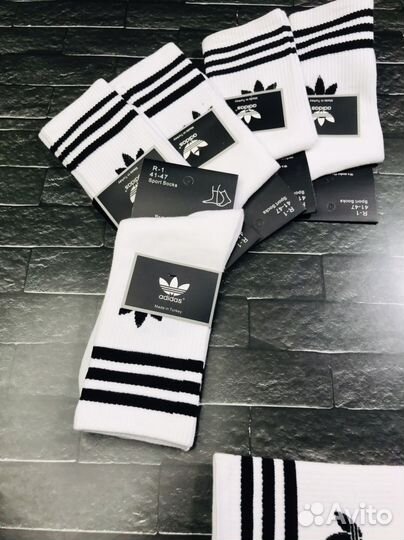 Носки adidas высокие белые
