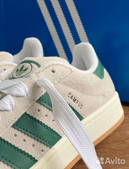 Adidas Campus 00s Crystal White Dark Green