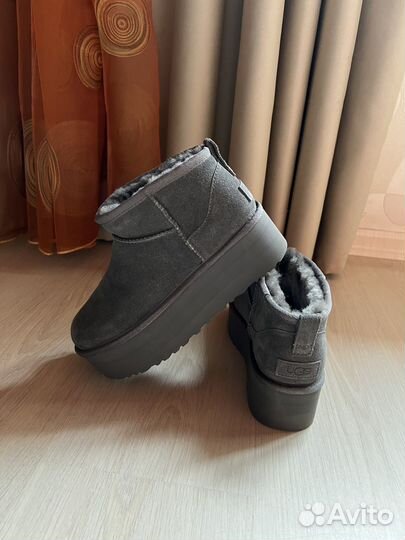 Угги ультрамини на платформе Ugg Platform Grey