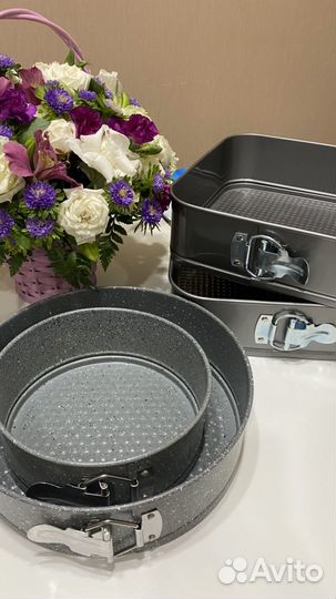 Формы для выпечки разъёмные серый мрамор