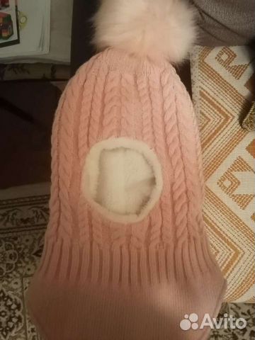 Шапка шлем для девочки зимняя