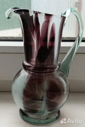 Кувшин цветное стекло СССР