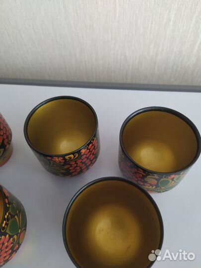 Стакан деревянный хохлома