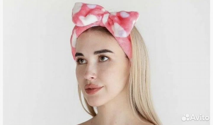 Новая Косметическая повязка для волос с бантом