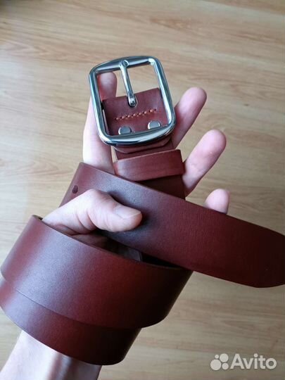 Мужской кожаный ремень ручной работы