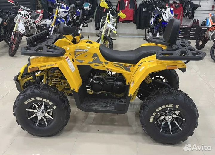 Квадроцикл Motoland Wild Track X 200 PRO желтый