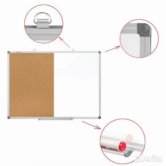 Доска комбинированная: магнитно-маркерная, пробка