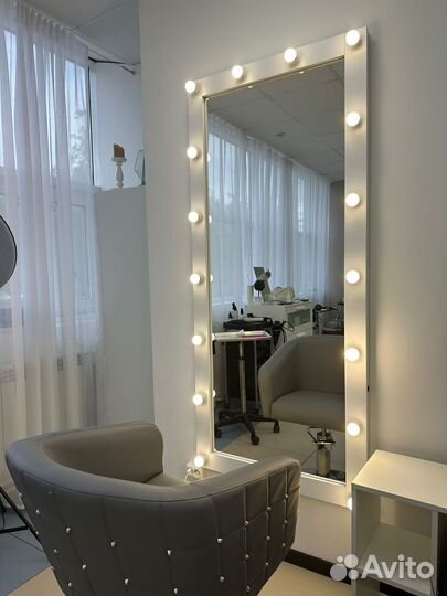 Гримерное зеркало 180x70 с лампочками