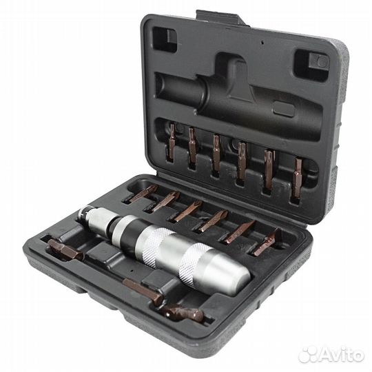 Отвертка ударная с набором бит и адаптерами,17пр.1